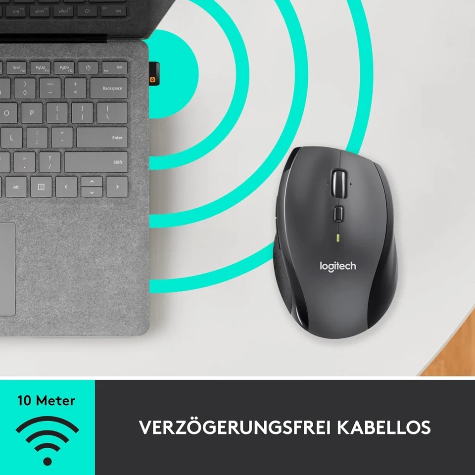 Logitech M705 Kabellose Maus, USB-Unifying Empfänger, 1000 DPI. #NV1 - Bild 4 von 4