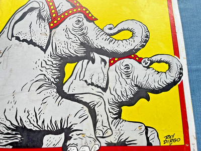 Vintage Vidbel's Old Tyme Circus Poster  Cardboard 60s o r 70s