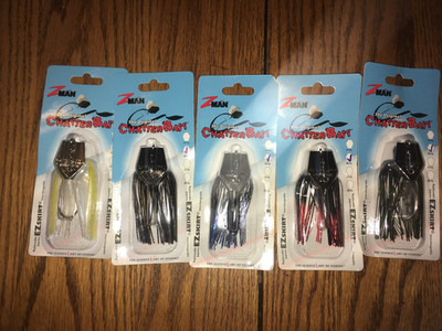 Z-MAN ORIGINAL CHATTERBAIT=3/8oz== 5 DIFFERENT COLOREDFISHING LURES