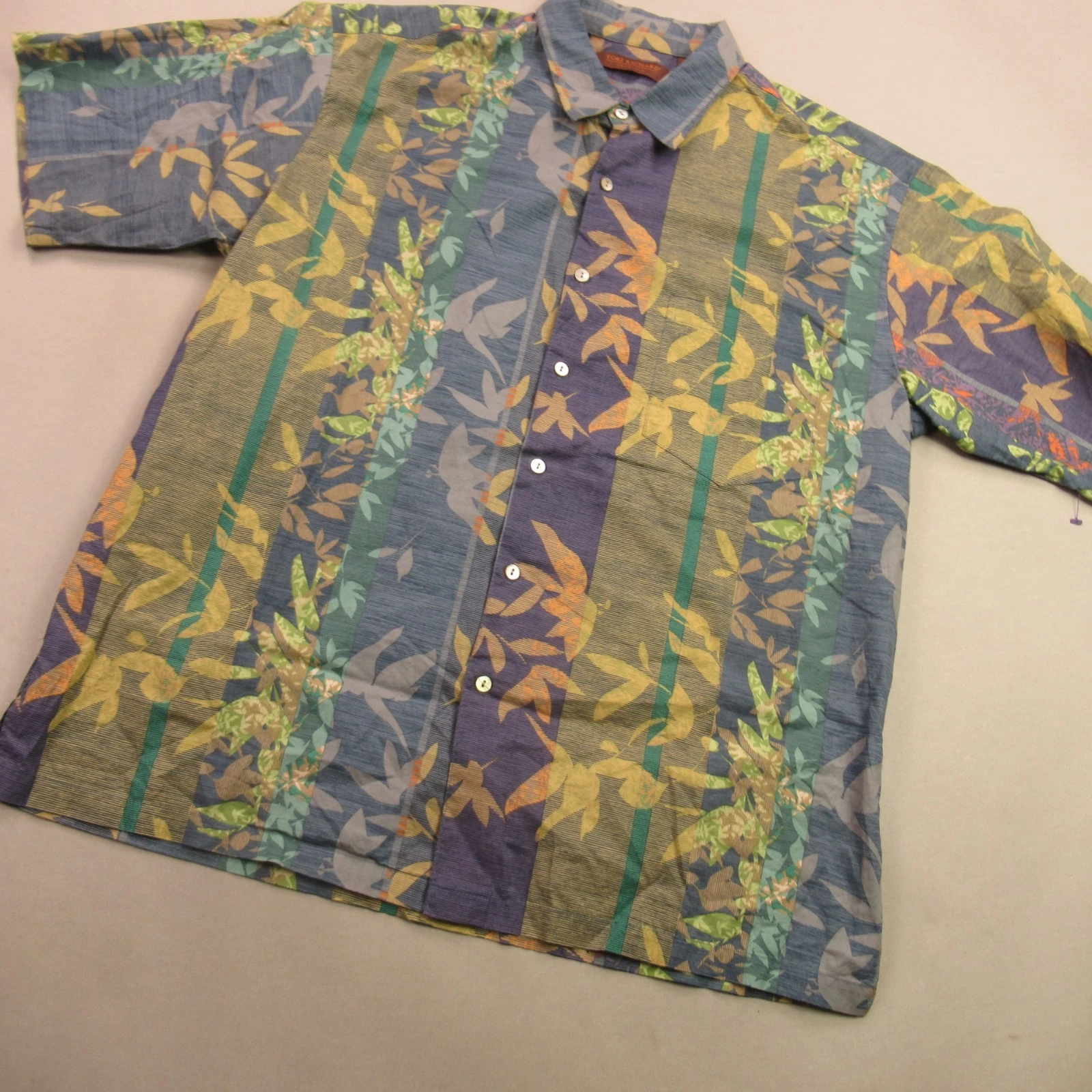 Tori Richard Shirt Mens Short Sleeve Button Front Pocket Large Floral Casual