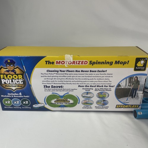 Floor Police Motorized Electric Mop ~ Two Spinning Mop Heads, Rechargeable - Picture 4 of 4