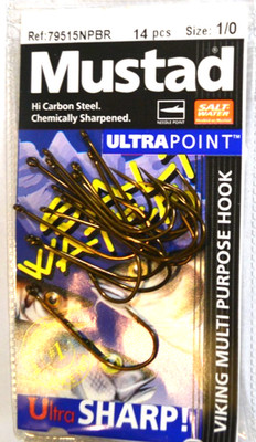 MUSTAD VIKING MULTI PURPOSE  Hooks  Size : 1/0 - 14 Hook Per Pack