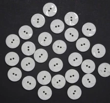 Vintage White Spiral Indented 2-Hole Buttons 21mm Lot of 6 A702