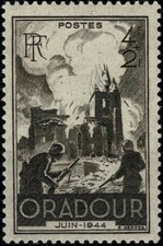 FRANCE 1945 DESTRUCTION ORADOUR SUR GLANE n° 742 neuf ★★ Luxe / MNH (A)