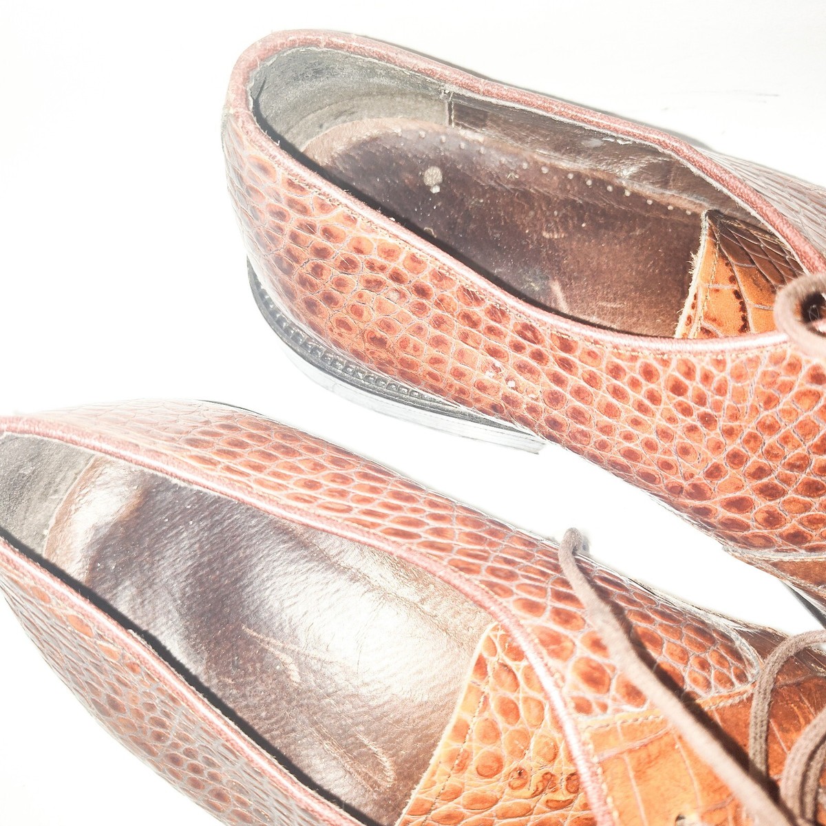 Genuine Lizard Oxford Shoes Mens Size 12 Brown Leather Sole  display picture 1
