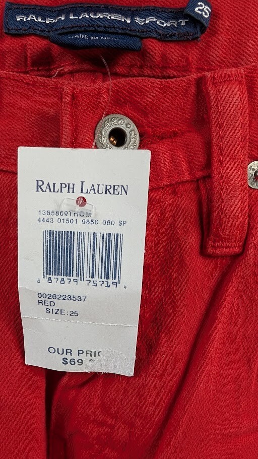 は Ralph Lauren Sport Womens Red Skinny Leg Jeans Pants Blue Label Sz