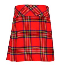 Ladies Knee Length Kilt Skirt 20" Length Tartan Pleated Kilts - Royal Stewart