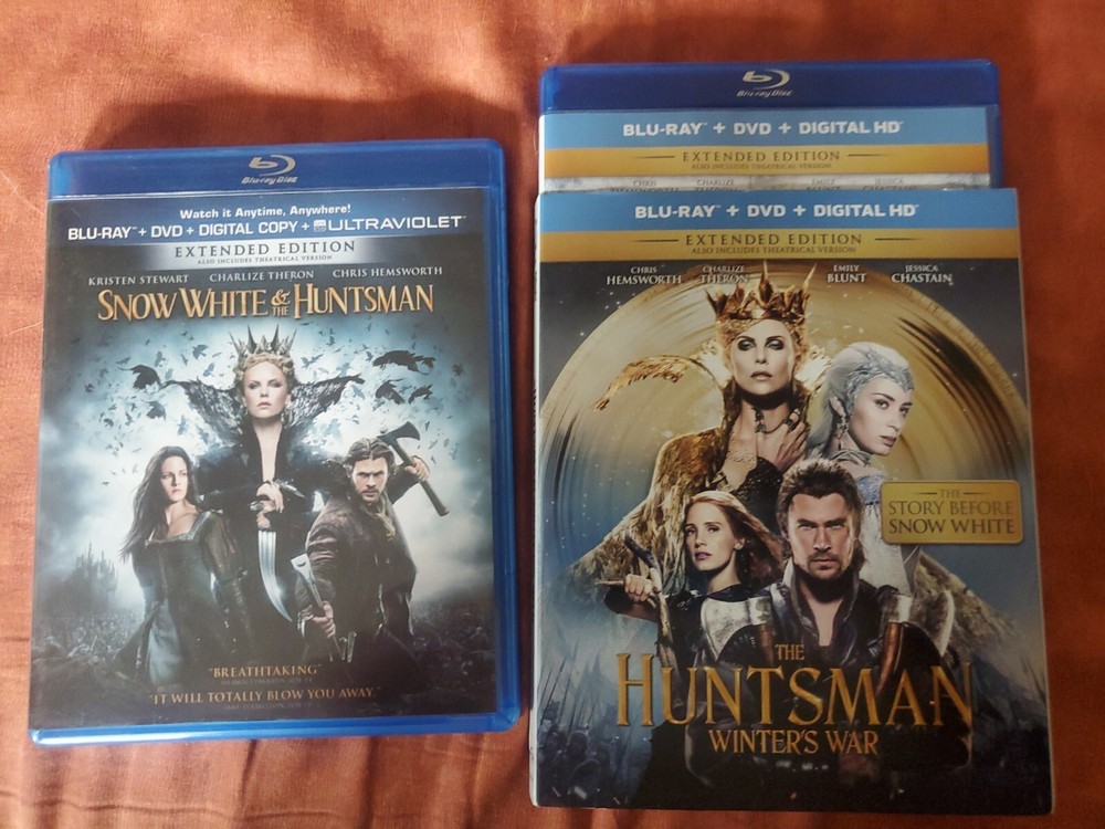 Snow White and the Huntsman & The Huntsman Winter's War bluray lot NO DIGITAL