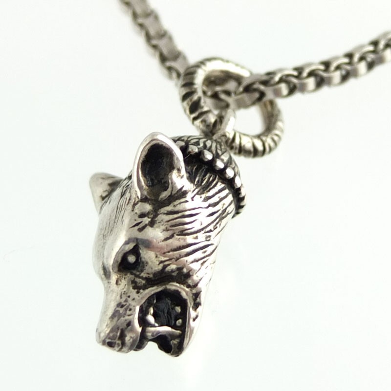 GUCCI Anger Forest Wolf Head Necklace Silver 925 2303 R | eBay GUCCI Anger Forest Wolf Head Necklace Silver 925 2303 R | eBay