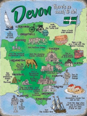 Devon There's So Much To Do Large Steel Sign 400mm x 300mm (og)