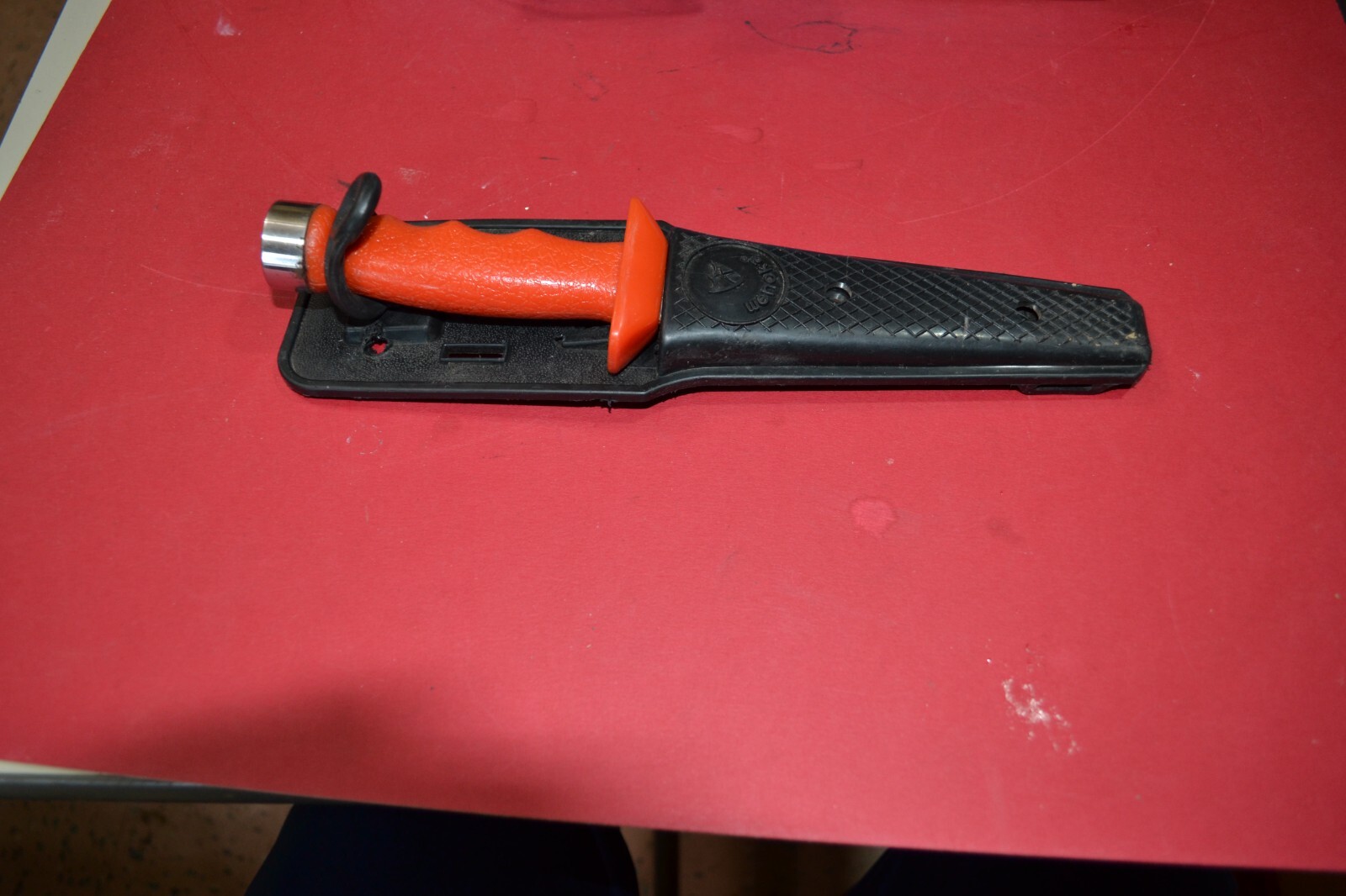 VINTAGE WENOKA DIVERS DIVE SCUBA KNIFE W SHEATH No 7871 ORANGE JAPAN