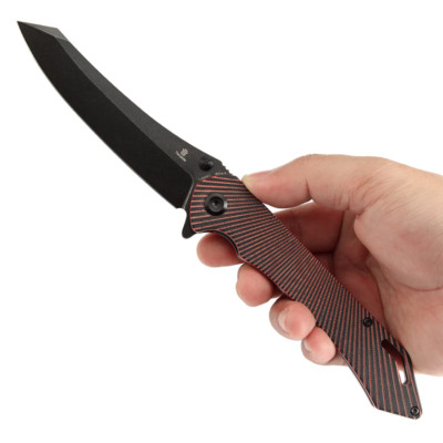 T1060A1 Tenable Colibri Tech Black & Red G10 Handles Nitro V Sheepfoot Blade
