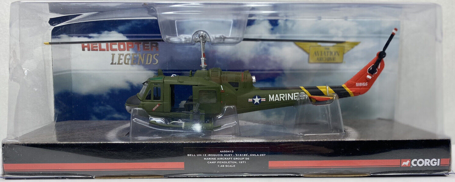 Corgi "Helicopter Legends" Bell UH-1E Iroquois Huey, Marines Model Helicopter.