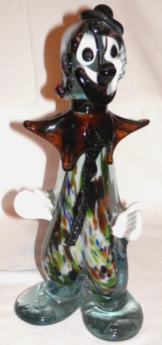 Vintage Murano Circus Clown Hand Blown Art Glass Figurine Sculpture 11" Tall