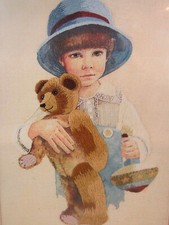 Needle Treasures Crewel Kit LITTLE BOY BLUE HAT TEDDY BEAR 'JIMMY' 10X14" NOS
