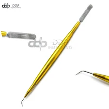 Eyelash Lifting Yellow Color Separating Tool Extensions Hollow Handle With Brush