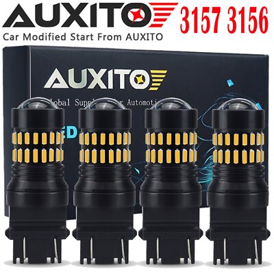 4X Turn Signal Light 3157 3757A Amber LED Bulbs for 2004~12 Chevy Colorado EXC