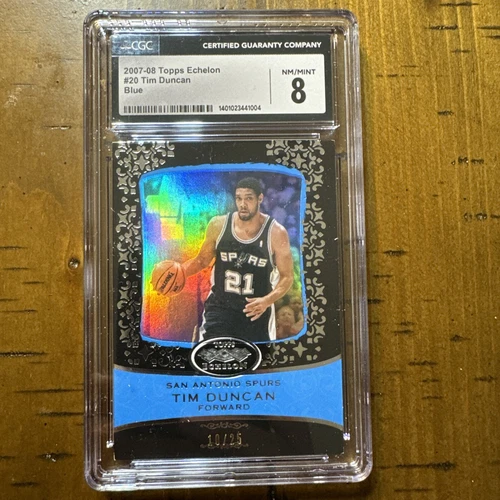 07-08 Topps Echelon Blue #20 Tim Duncan 10/25 CGC 8