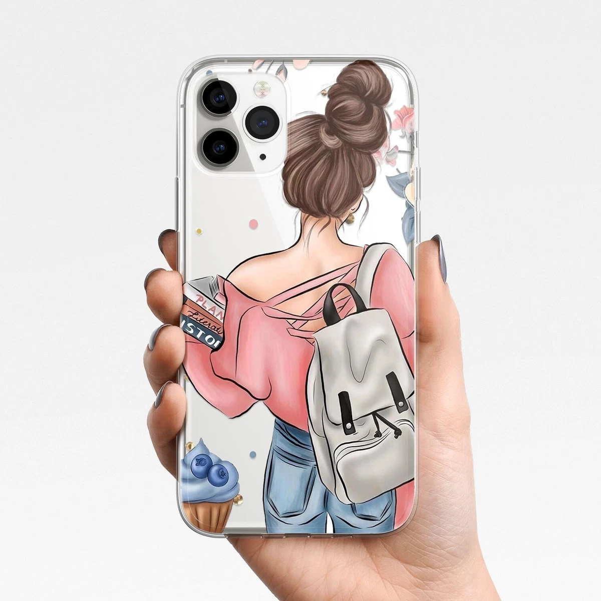 Cute Girl Fashion Clear Phone Case For iphone 11 12 13 14 Pro MAX XR 6s 7 8 Plus