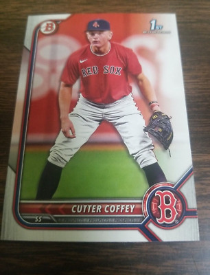 CUTTER COFFEY 2022 BOWMAN DRAFT CARD BD-200 RED SOX (FIRST ROOKIE PROSPECT BASE)
