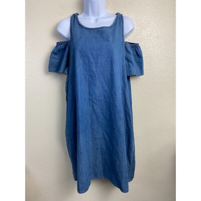 Joe's Jeans Collection Chambray Denim Mini Dress Women Medium Blue Cold  Shoulder | eBay