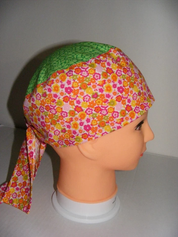 Scrub Surgical Cap Doctor Nurse Hospital Yellow/Pink/Green Handmade Ships Free - Image 2 of 4