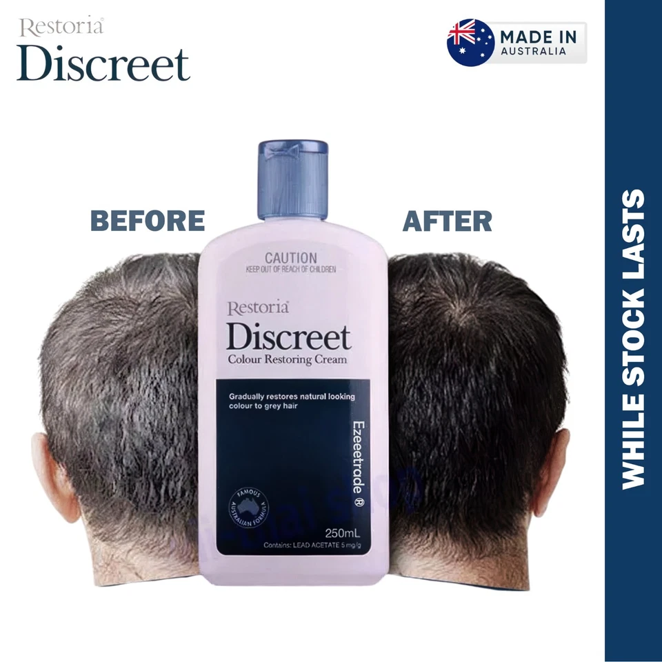 RESTORIA Discreet Colour Restoring Cream Pack Grey Hair to Black Unisex 250ml - image 2 of 4