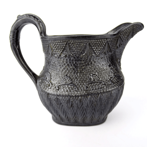 Antiker Basalt Krug, Kännchen, Black Jasperware, Staffordshire, England um 1800 - Bild 5 von 8