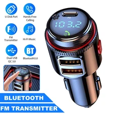 Bluetooth Car Radio Adapter Wireless FM Transmitter QC3.0 & PD Fast Charger MP3