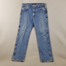 Wrangler Cowboy Cut Jeans Mens 36x32 Blue Medium Wash Straight Denim Pants