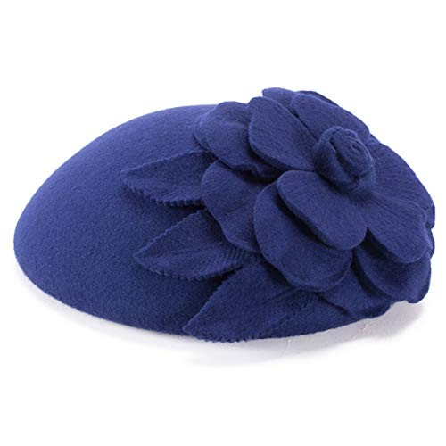 Lawliet Womens Dressy Fascinator Beret Wool Felt Pillbox One  display picture 3