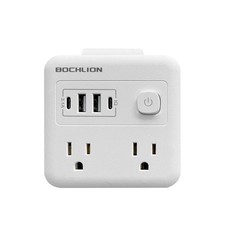 Bochlion Multi Plug Outlet Extender with USB - Surge Protector Splitter White