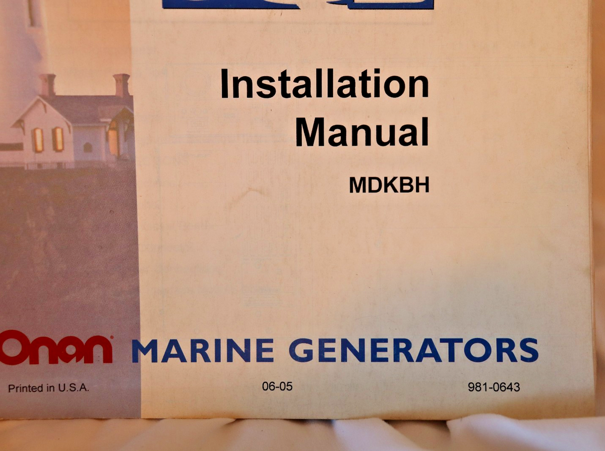 981-0643 Cummins Onan Installation Manual MDKBH Marine Generator
