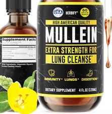 HERBIFY Mullein Drops Liquid Extract   Herbal Dietary Supplement   4 fl oz 120ml