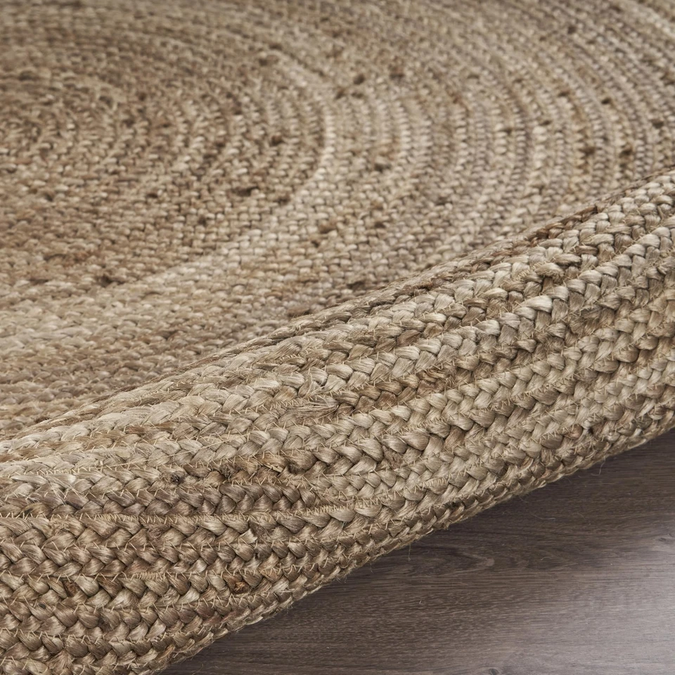LR Home Natural Jute 4ft Round Area Rug for Home Decor | Braided Jute Rugs fo... - Image 4 of 4