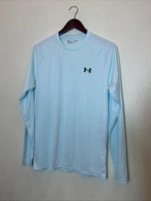 Under Armour Mens Medium Long Sleeve Loose Base Layer Shirt Baby Blue 