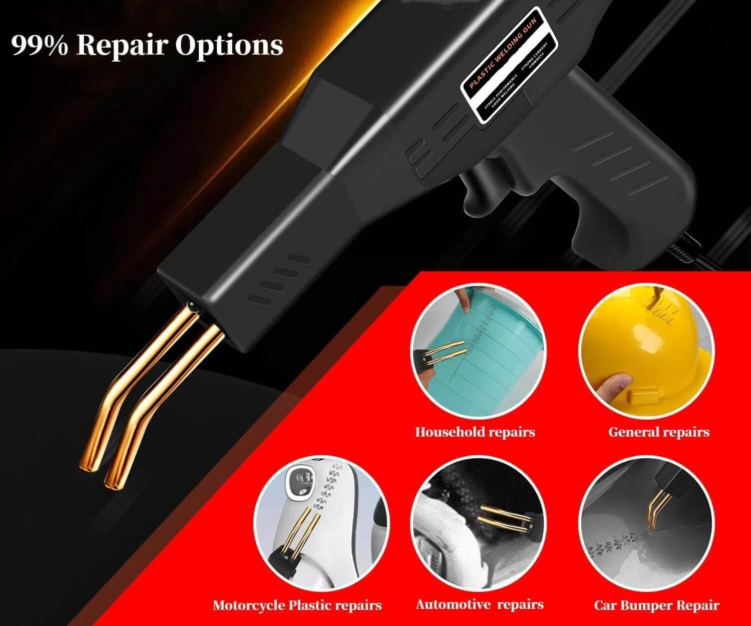 Plastic Welder Kit Soldering Tool Car Bumper Repair Welding Gun 800 Staples Case