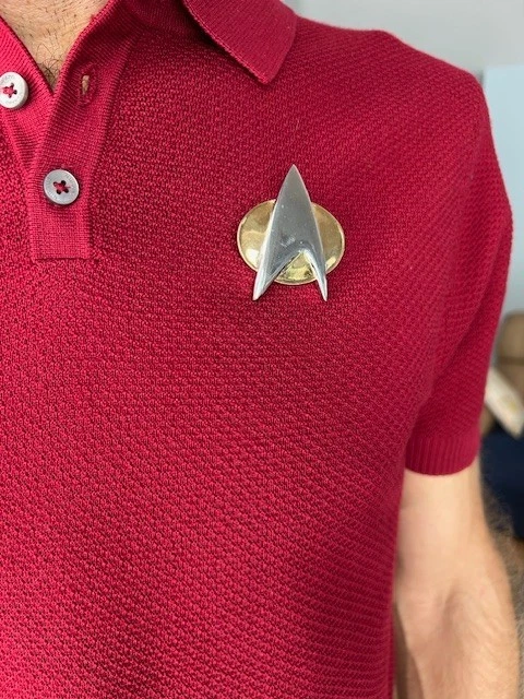 Подлинный винтажный металлический значок коммуникатора Star Trek с магнитной застежкой - Изображение 2 из 4