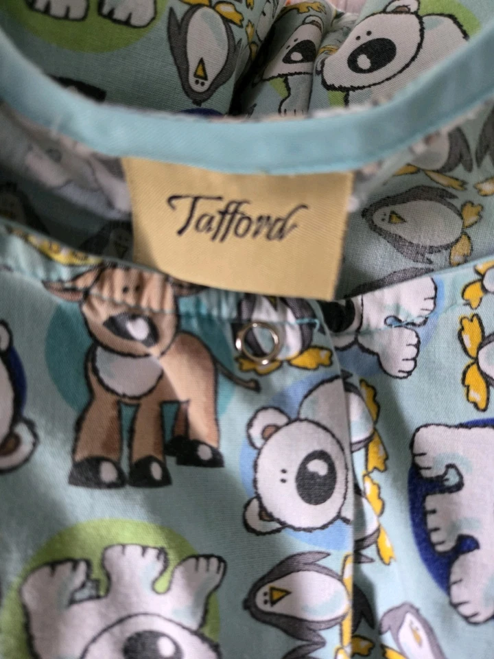 TAFFORD Scrub Jacket size 2XL-Polar Bear/Penquin/Deer Snap-up-Chest 28"/L 31.5" - Image 3 of 4