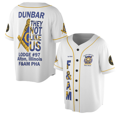 Personalized Lodge Name Freemasonry F&AM PHA They Not Like US 3D Baseball Jersey