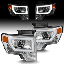 Faros proyectores de tubo LED DRL para Ford F150 2009-2014 cromados