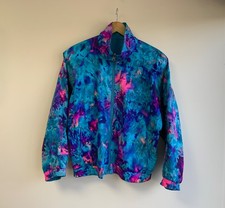 Vintage East West Windbreaker Jacket Womens Colorful Double-Sided Full Zip,sizeM