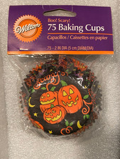 75 Wilton Boo Scary Halloween 2" Diameter Cupcake Baking Cups NEW o2