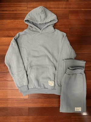 Comfrt Affirmation Collection Oversized Hoodie & Sweatpants Set Slate Sz. Small