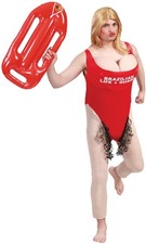 Costume da bagno uomo peloso Mary bagnino Baywatch cervo fare divertente vestito fantasia