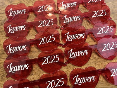2026 10 x Abschiedsabschlussball 2026 !!  Herzbrille in dunkelrosa (andere Farben verfügbar