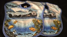 Wyland Ocean Scene Infant Toddler Snap Bibs Fish Seal