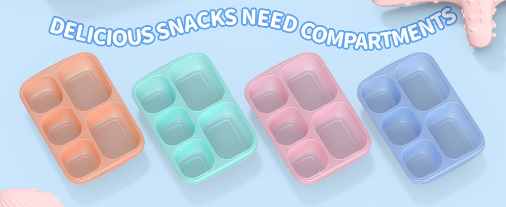 Bento Box Adult Lunch Box -, 5 - partment Meal Prep Container for Kids,