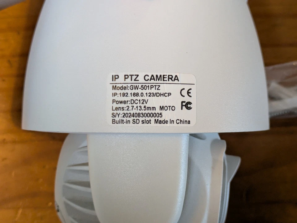 GW Security POE Pan Tilt 5MP Mini-Dome Camera GW-501PTZ - Image 2 of 3
