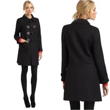 A.P.C. Rue Madame Paris Sz S Charlotte Black Wool Duffle Toggle Coat